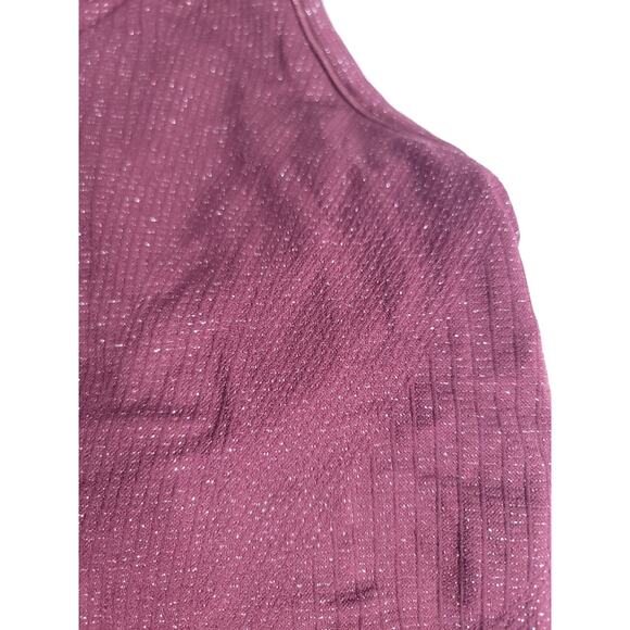 Lululemon Sz 10 Ebb To Street Tank Top Crop Racerback Sparkle Garnet Womens - Picture 5 of 8